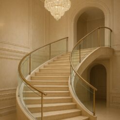 Kính uốn cầu thang – Giải pháp hiện đại cho không gian sang trọng